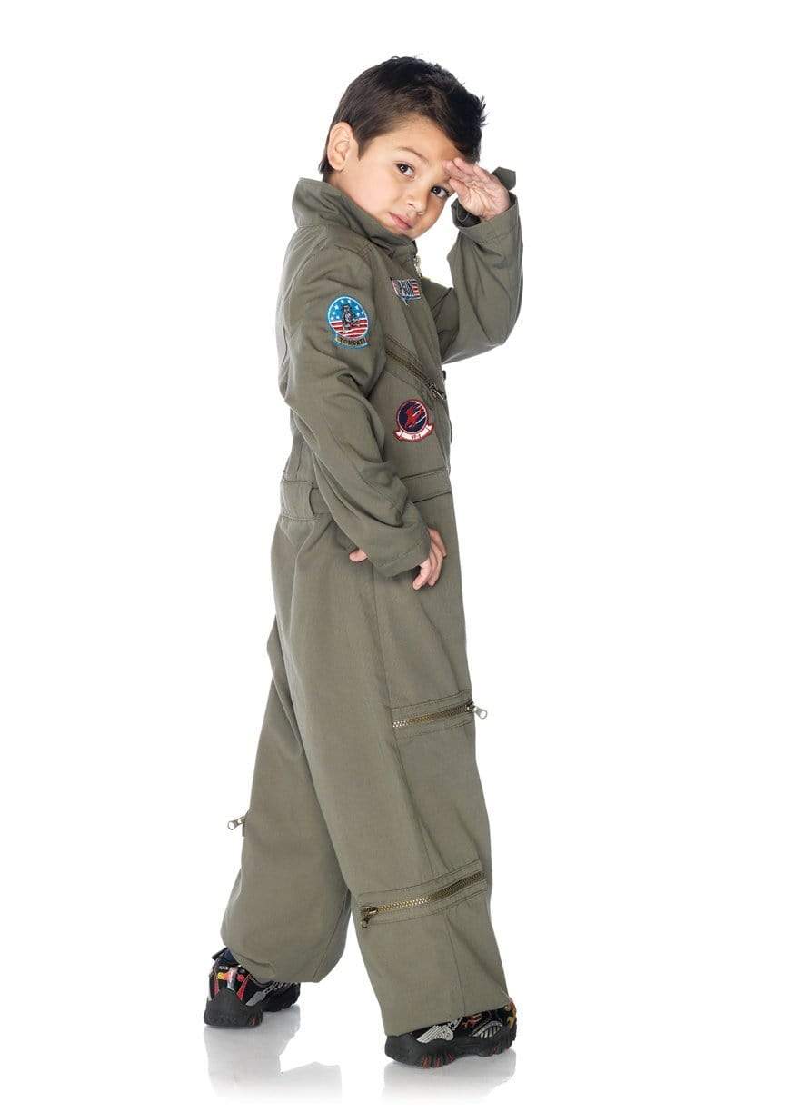 Mens Aviator Pilot Flight Suit 80s Costume